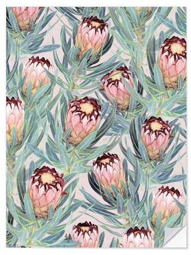 Wall sticker Pale Painted Protea Neriifolia