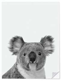 Vinilo para la pared Adorable koala en blanco y negro