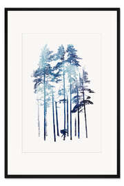 Gerahmter Kunstdruck Winter Wolf