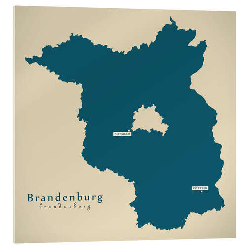 Akrylbilde Brandenburg DE Germany Map Artwork