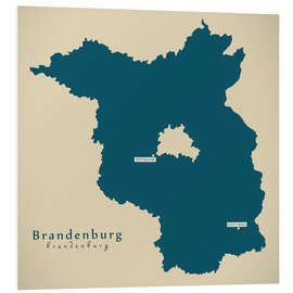 Cuadro de PVC Brandenburg DE Germany Map Artwork