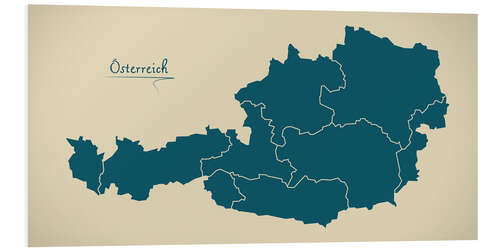 Foam board print Austria AT Map Artwork