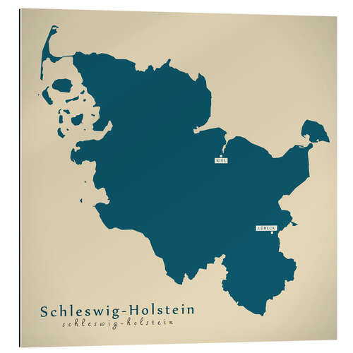 Gallery print Schleswig Holstein DE Germany Map Artwork