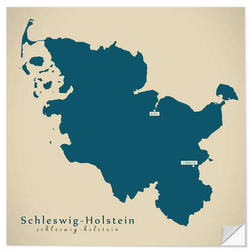 Sisustustarra Schleswig Holstein DE Germany Map Artwork