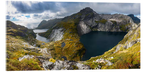 Quadro em acrílico Hiking the Lofoten, Moskenesoya, Norway