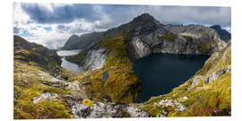 Hartschaumbild Wandern auf der Lofoten, Moskenesoya, Norwegen