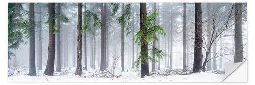 Wall sticker Bavarian Forest as panorama in winter