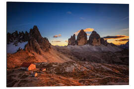 Aluminium print Three Peaks, Dolomites