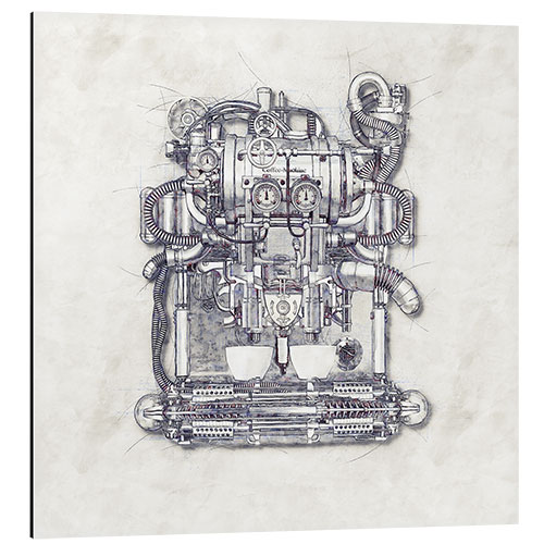 Tableau en aluminium Machine à café