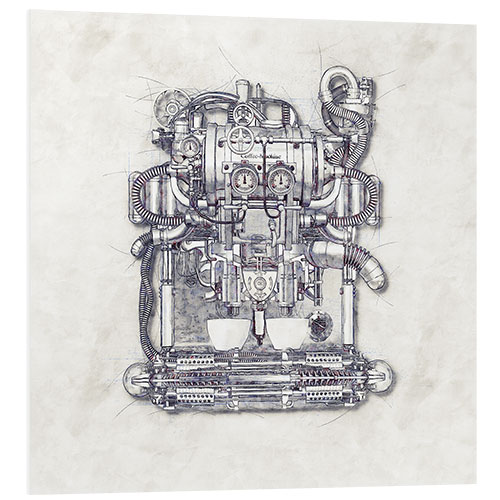 PVC-tavla Sketch Coffee Machine