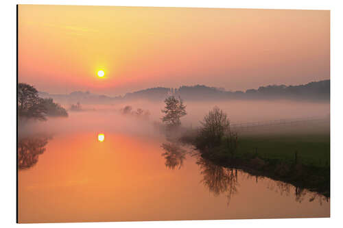 Aluminium print Sunrise with mist