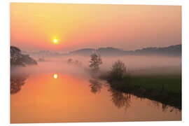 Foam board print Sunrise with mist