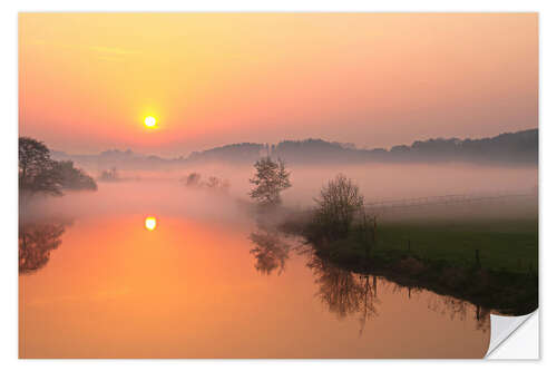 Wandsticker Sonnenaufgang mit Nebel