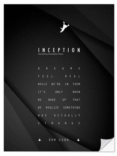 Selvklebende plakat Inception - Christopher Nolan