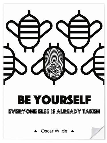 Selvklebende plakat Be yourself - Oscar Wilde