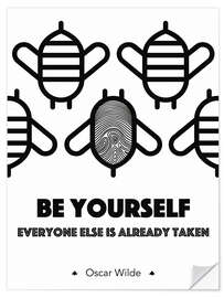 Självhäftande poster Be yourself - Oscar Wilde