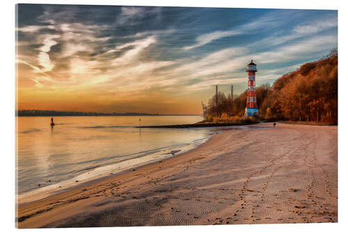 Acrylic print Hamburg   Leuchtturm river Elbe