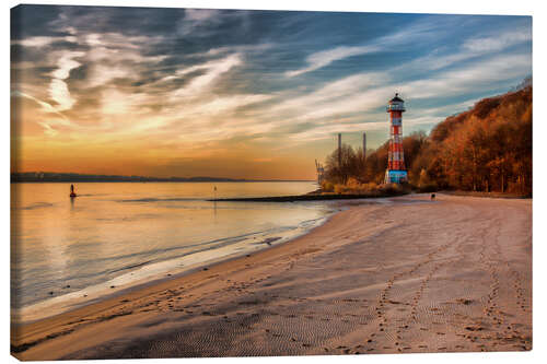 Tableau sur toile Hambourg, phare de l'Elbe