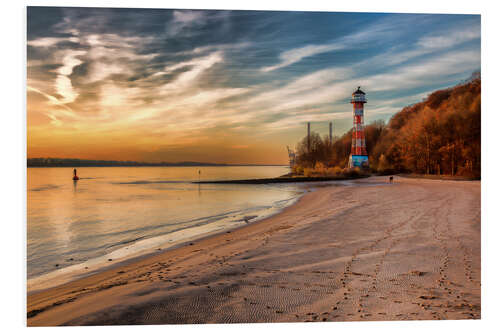 Hartschaumbild Hamburg   Leuchtturm an der Elbe