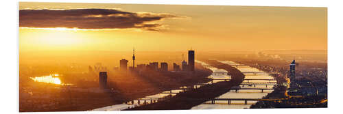 Foam board print Sunrise above Vienna