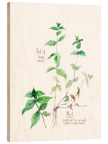 Wood print Herbs & Spices collection: Mint