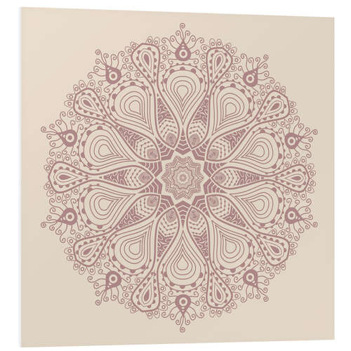 Foam board print Mandala on beige