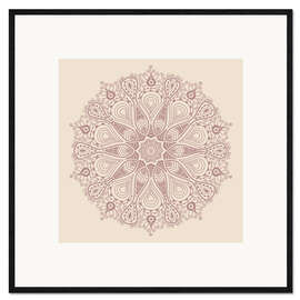 Framed art print Mandala on beige