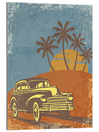 Galleriprint Oldtimer at sunset