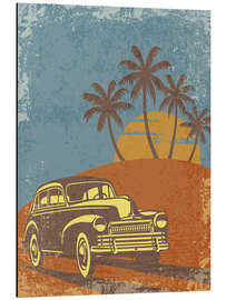 Magnettafel Oldtimer bei Sonnenuntergang