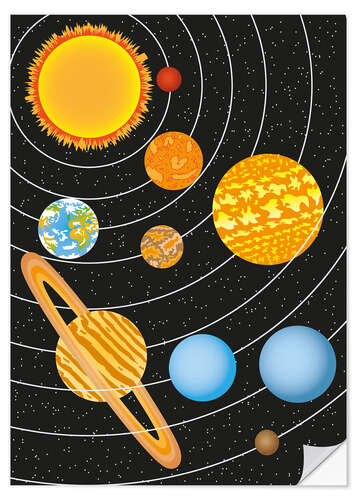 Selvklebende plakat Solar System III