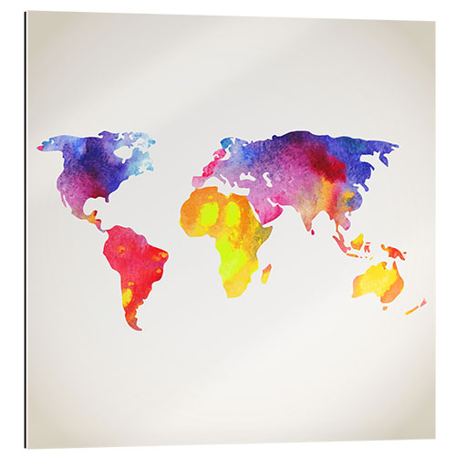 Galleriprint World map in watercolor