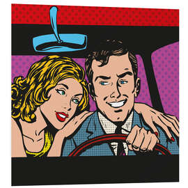 Foam board print Man and woman in the car