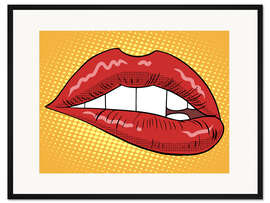 Gerahmter Kunstdruck Rote Lippen