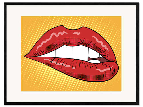 Plakat artystyczny premium w ramie Red lips