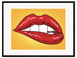 Plakat artystyczny premium w ramie Red lips