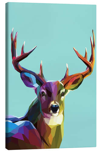 Canvas print polygon Hirsch