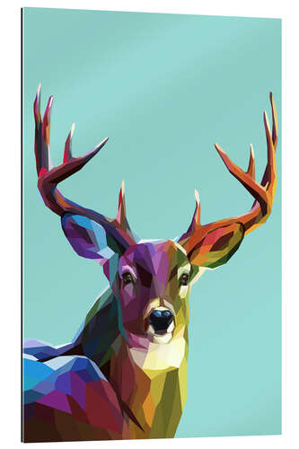 Tableau en plexi-alu Cerf polygone