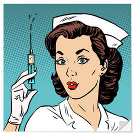 Wall sticker Nurse with syringe