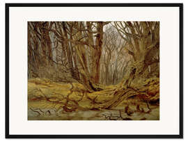 Gerahmter Kunstdruck Wald im Spätherbst