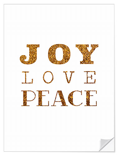 Selvklebende plakat Joy, Love, Peace I