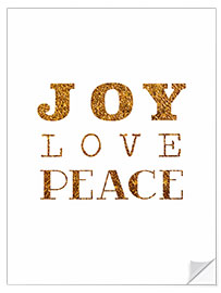 Selvklebende plakat Joy, Love, Peace I