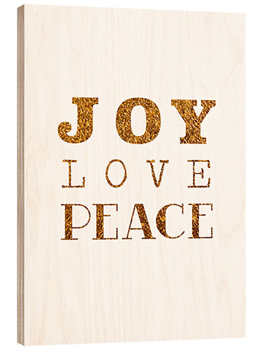 Cuadro de madera Joy, Love, Peace I