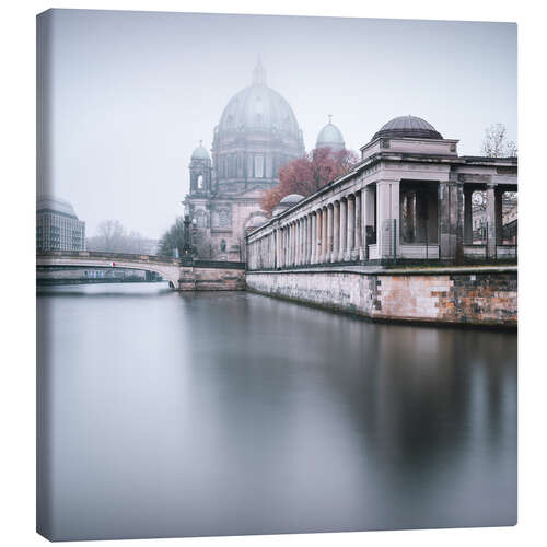 Canvas print Berlin Cathedral in winter fog