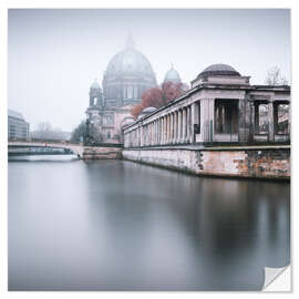 Adesivo murale Berlin Cathedral in winter fog