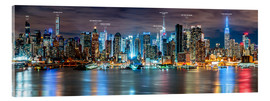 Acrylic print New York - Manhattan Skyline (with captions) - Sascha Kilmer