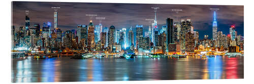 Akryylilasitaulu New York - Manhattan Skyline (with captions)