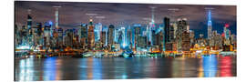 Aluminium print New York - Manhattan Skyline (with captions)