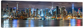 Stampa su tela  New York - Manhattan Skyline (with captions) - Sascha Kilmer