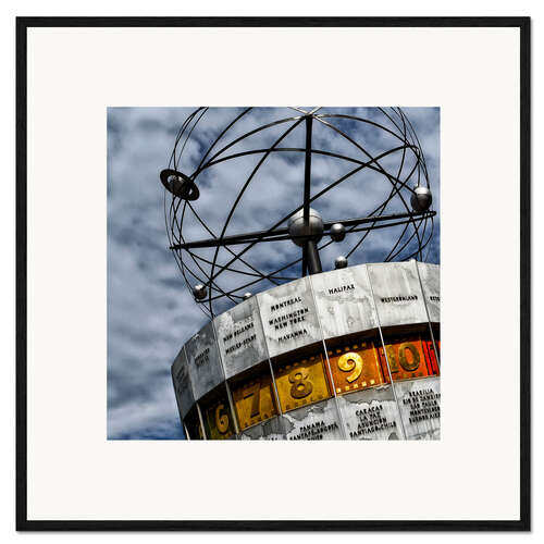 Plakat artystyczny premium w ramie world time clock