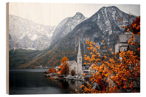 Wood print Hallstatt